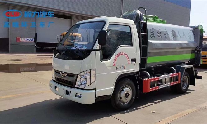國六福田?小卡2側裝掛桶壓縮垃圾車